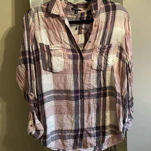 pink plaid long sleeve